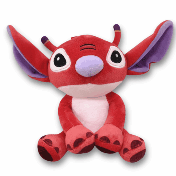 Peluche Leroy 25cm officielle Disney, le Stitch rouge (Expérience 629), assis.