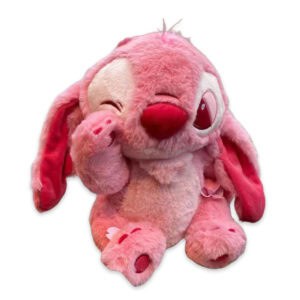 Peluche Stitch Sakura 30cm officielle Disney, rose, faisant un clin d'œil avec des fleurs de cerisier
