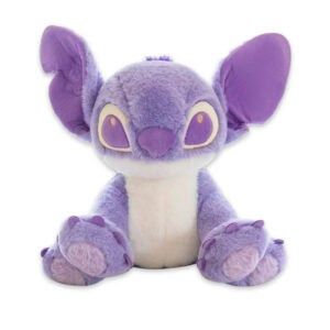 Peluche Stitch officielle Disney de couleur violette, assise, 30cm