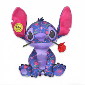 Peluche Stitch la Belle et la Bête avec badge authenticité
