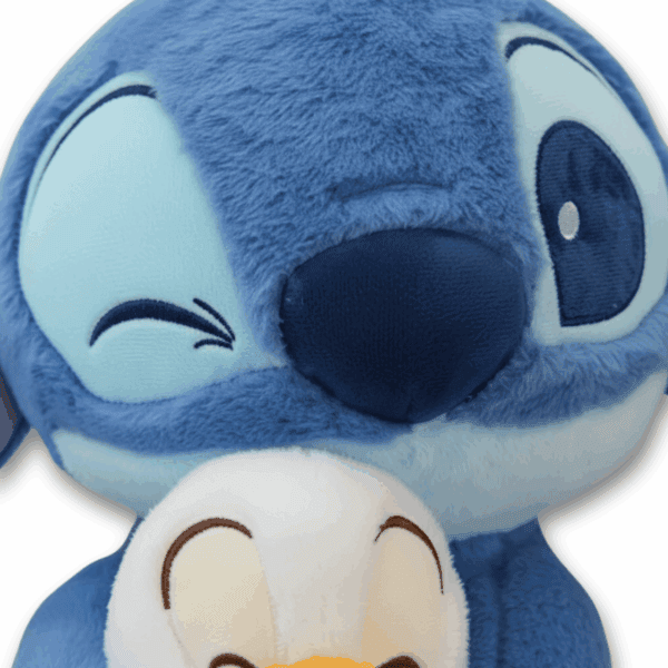 Zoom visage Peluche Stitch canard officielle disney