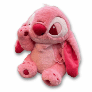 Doudou stitch rose, peluche moelleuse et câline, idéal pour collection et câlins, cadeau parfait pour enfants et fans de Disney.