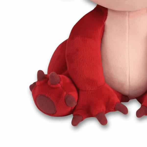Zoom sur pattes Peluche Stitch rouge