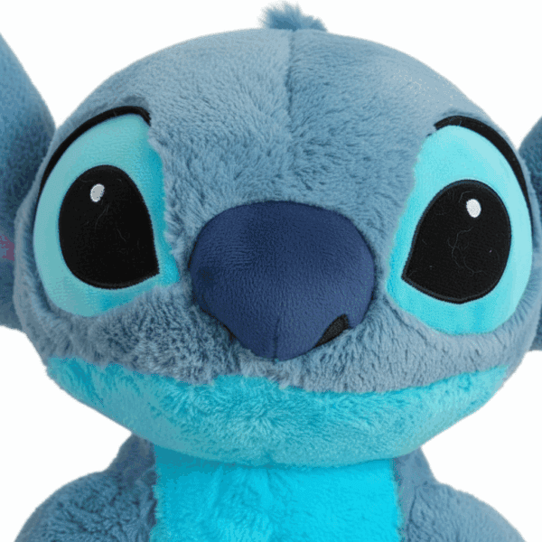 zoom sur visage peluche stitch 55cm