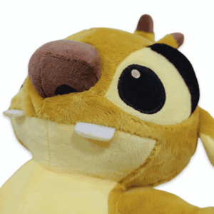 zoom visage peluche reuben stitch jaune