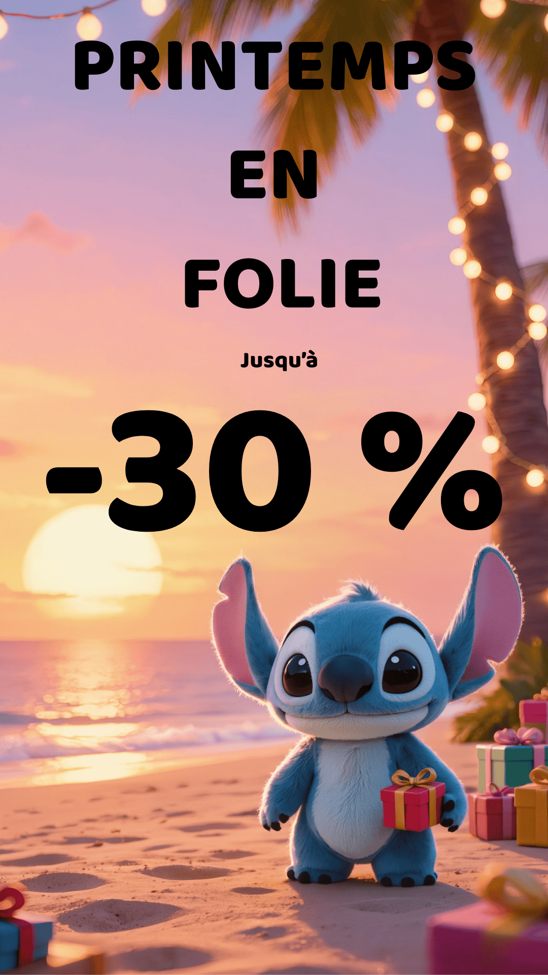 Peluche Stitch bannière printemps mobile