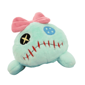 zoom visage Peluche Stitch avec scrump